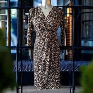 💎Vintage 3/4 Sleeve Leopard Print Dress